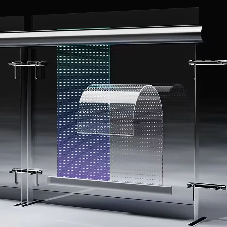 Led Flexible Transparent Film Transparent Led Window Display Reefilm Flexible Led Film