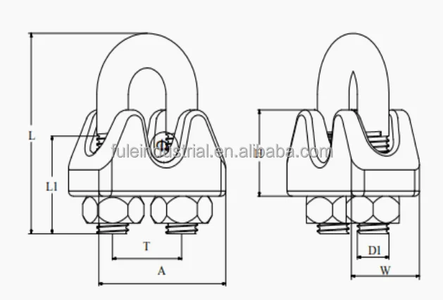 DIN 741 Malleable 304SS wire rope clips for wire rope fitting