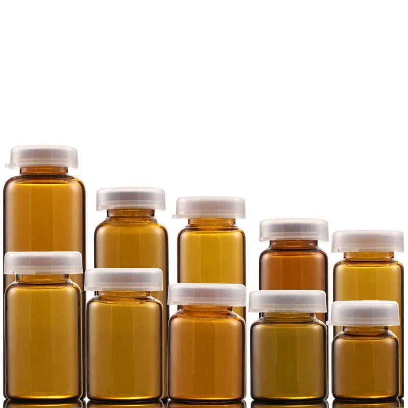 Hot Sale Amber Injection Vial 3CC Medicine Glass Bottle With Clear White Cap