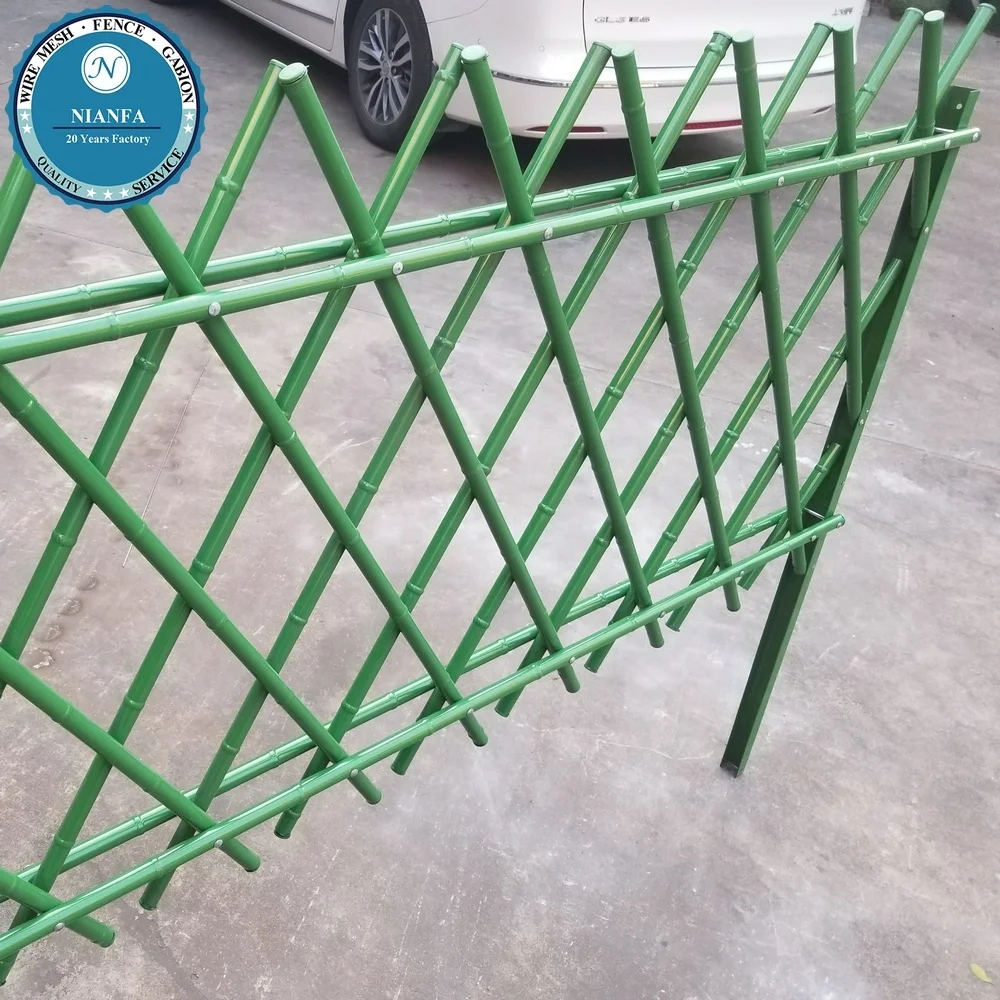 mill finish anti rust decoration metal fencing/ bamboo type garden used small fences flower bed protection iron fence