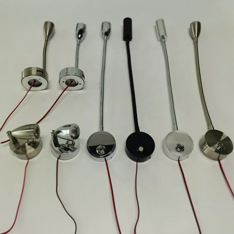 Factory Camper Motorhome Caravan 3W RV Interior Cabin Reading Light 12V 24V Marine Yacht USB Charging Swivel Beside Wall Lamp