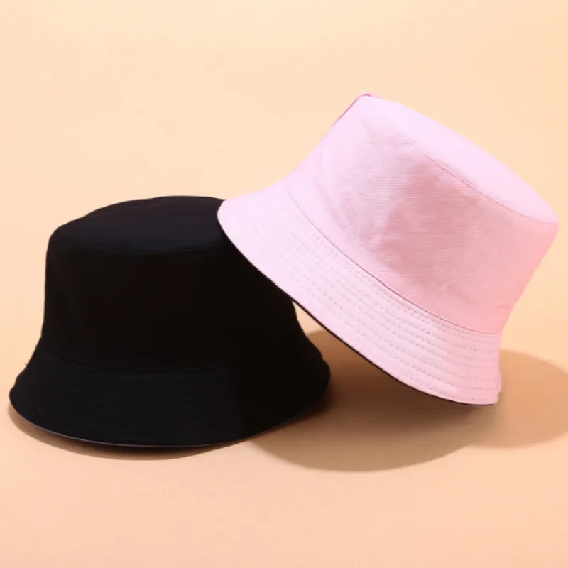 Wholesale women fashion custom embroidery logo cotton colors bucket hat Cap