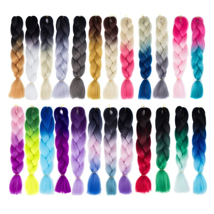 
 Оптовая продажа OEM-упаковки синтетические плетеные волосы Омбре плетеные волосы Yaki Jumbo плетеные волосы  