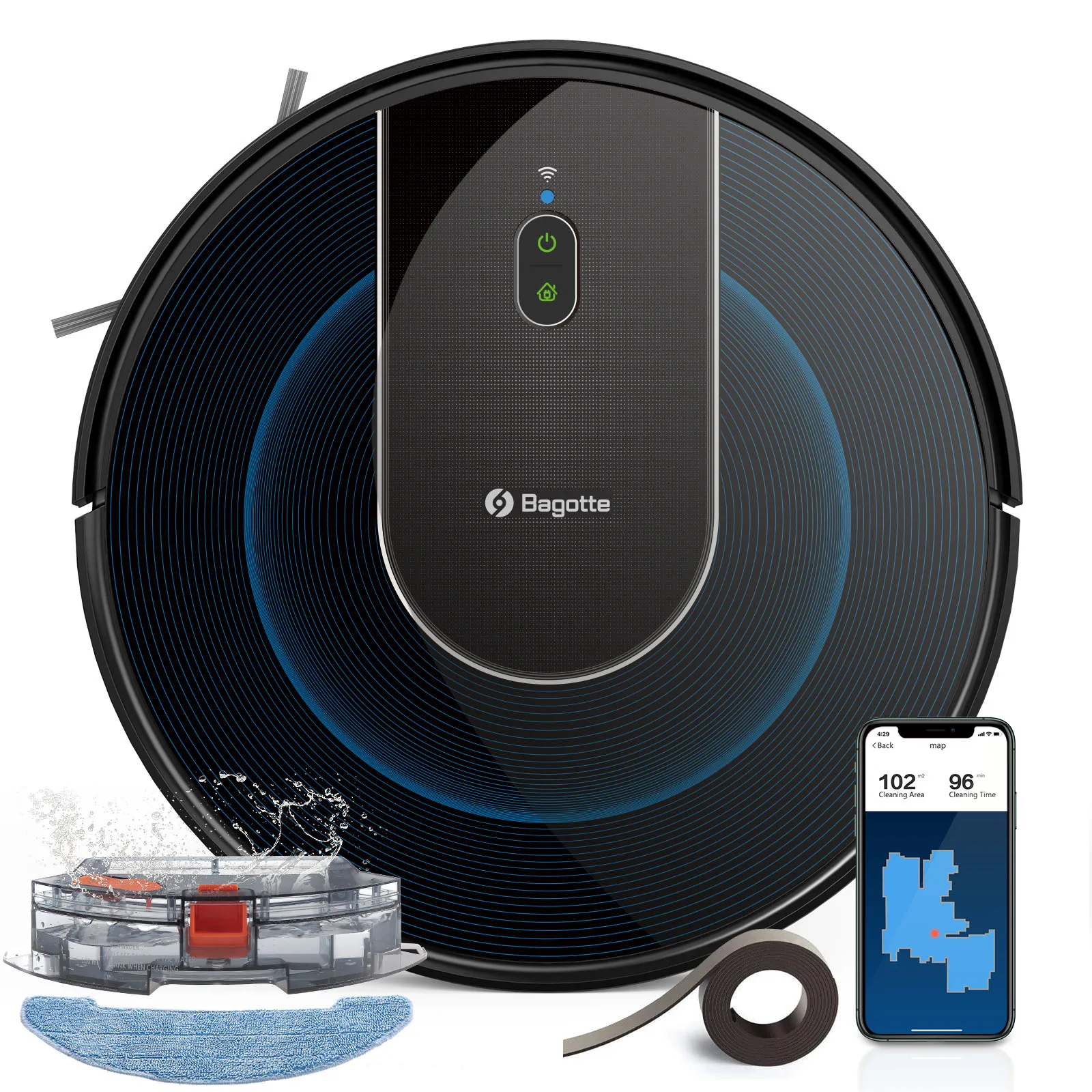Bagotte  New Arrival Robot Vacuum Cleaner Floor Cleaning Sweeping Mop Aspirador Aspirateur Aspiradora Vaccum Cleaner