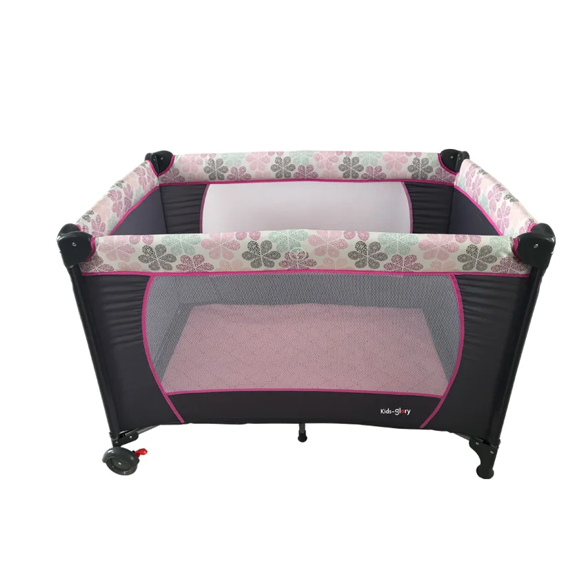 
High Quality Big Environmentally Friendly Custom Cloth Child Safety Fence Playpen With Brake Two Wheels 