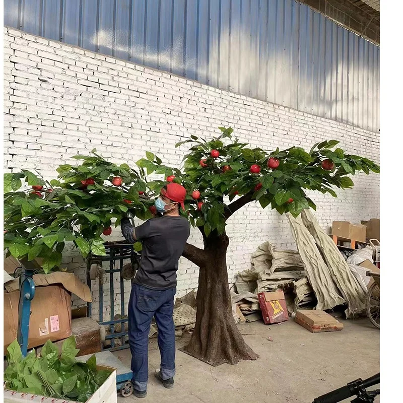 Искусственные огромные яблони фруктовое дерево для украшения супермаркета
