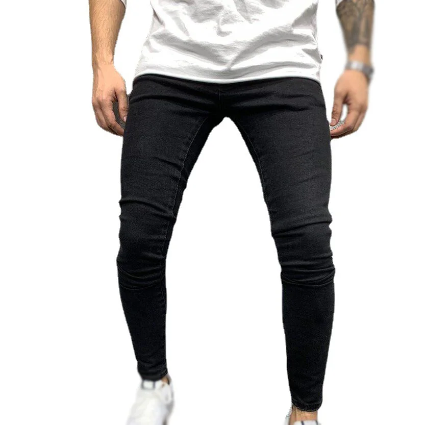 Fashion Slim Waxed Denim Jeans, pants High Quality Mens Coated Jeans Pants Custom Multi Pockets Cargo trousers/