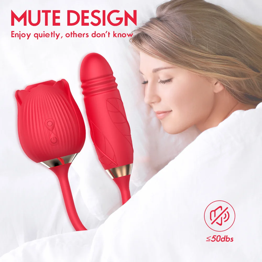 SHIDUNSI 2nd Generation Rose Series Female Premium Vibrator Tongue-Licking and Sucking Telescopic Wand
