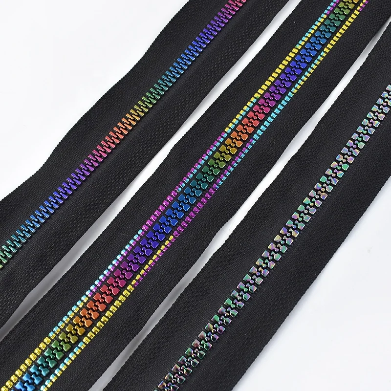 Meetee ZT845 5# Luggage Accessories DIY Handmade Sewing Material Resin Rainbow Tooth Zipper Tape For Garment Jacket Home Textile