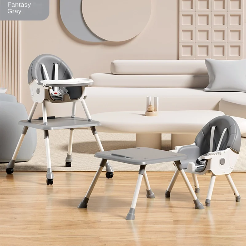 OEM Foldable Multifunction height adjustable Collapsible Baby feeding chairs Toddler dining high chair with table