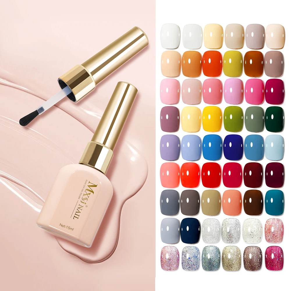 AS Semi Permanent UV Gel Polish Set French Manicure Soft Pink Colors Wholesale For Salon Clear Transparent Top Coat Base Gel Kit