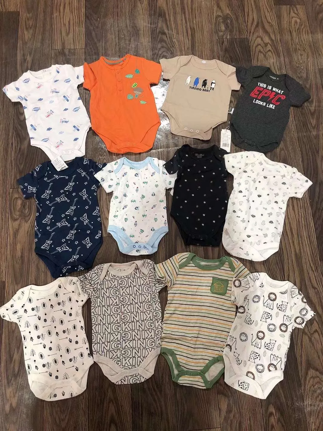 Branded Garment stock original surplus overruns leftover baby wears baby creeper romper bodysuits stock