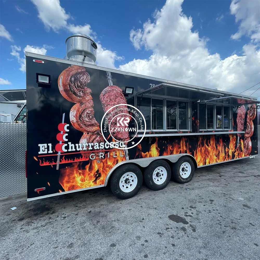 2024 Bbq Food Truck Cart Pizza Burger мороженое Кофе изготовленный на заказ еда-грузовик фургон для продажи в США еда из индейки