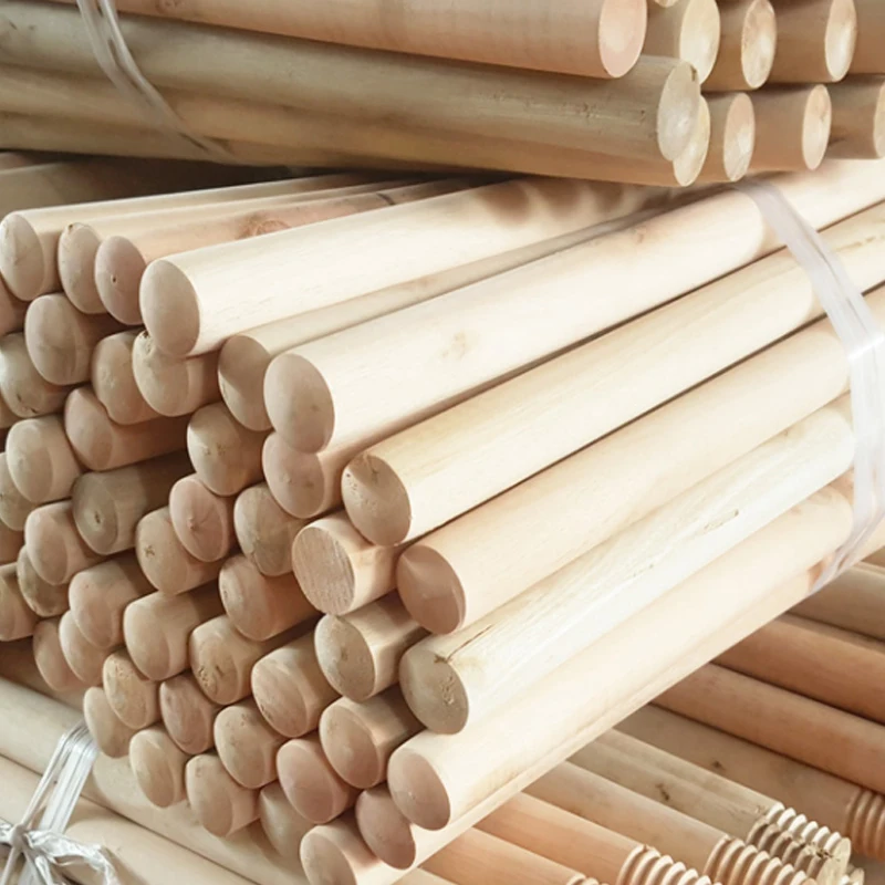 Eucalyptus wood factory directly broom handle natural wooden broom handle