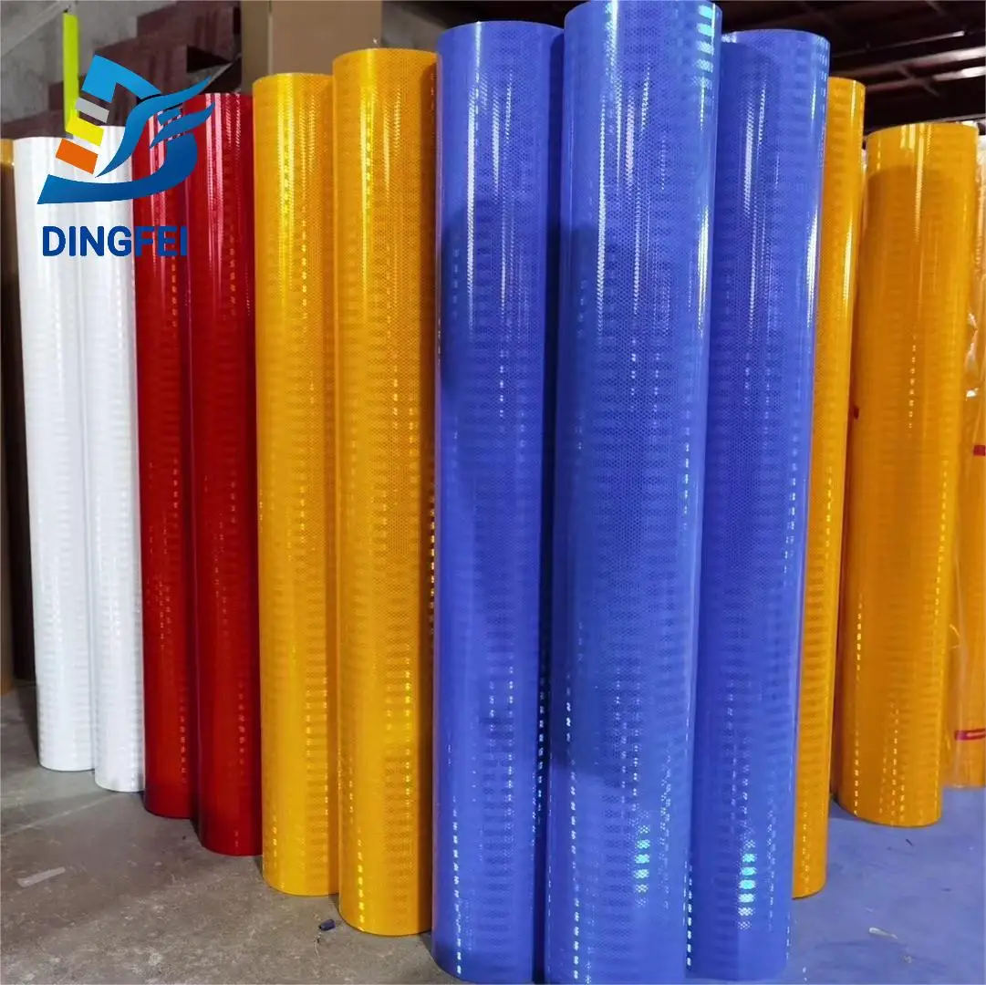 Reflective Prism Radium Flexible Red Advertising PVC Acrylic PET Advertisement Grade Reflective Sheeting Vinyl Sticker Film Roll