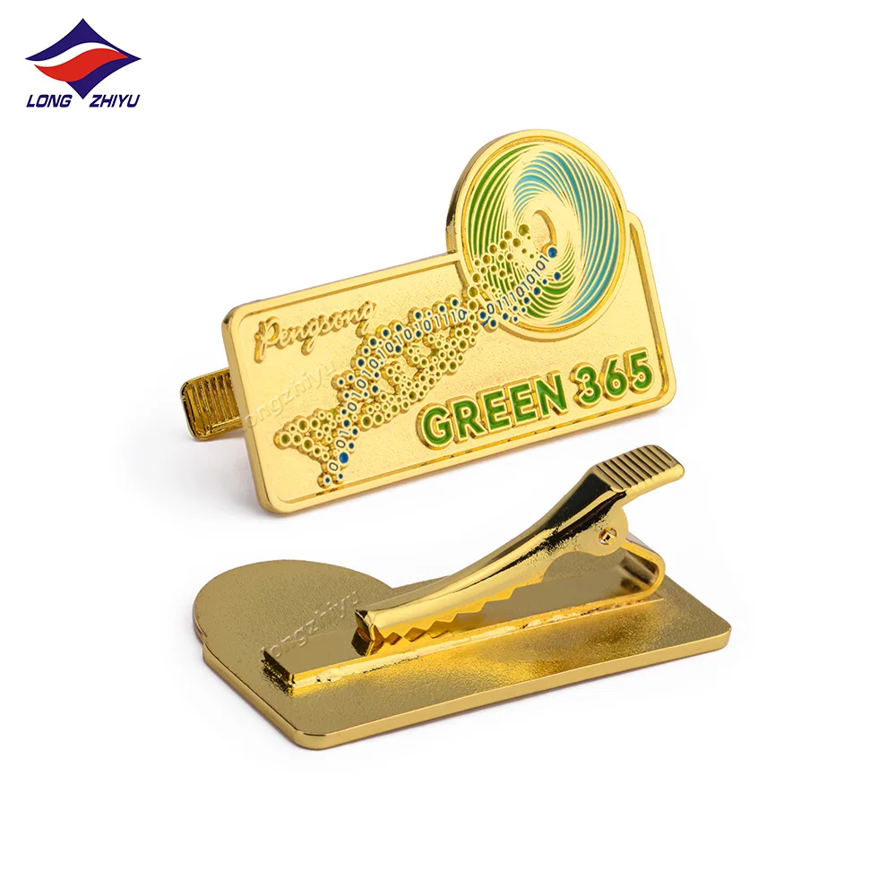 Longzhiyu metal tie pin factory cheap custom zinc alloy enamel tie clipe wholesale high quality die cast cuff-link