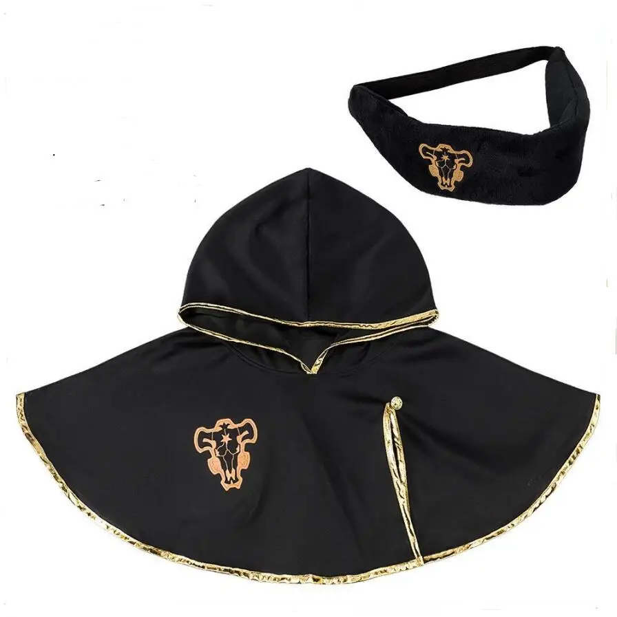 Black Cloak Men black Cloak Costume Cape bull Headband cape anime cloak