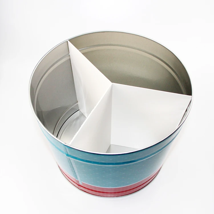 America Market Popcorn Package 3 Sizes of Metal USA Popcorn Bucket Tin