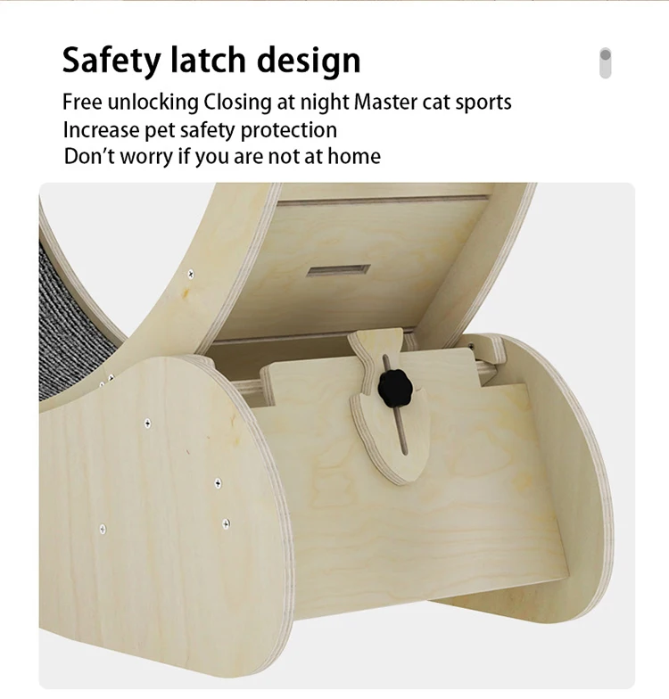 Catsoul Pet Toys Wheel Cat Climbing Frame Cat Circle Track Running Wheel Treadmill For Exercise Running Wooden