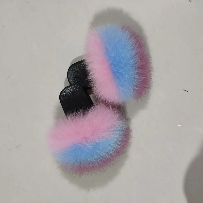 Kid Real Sandal Child Fox Fur Slipper