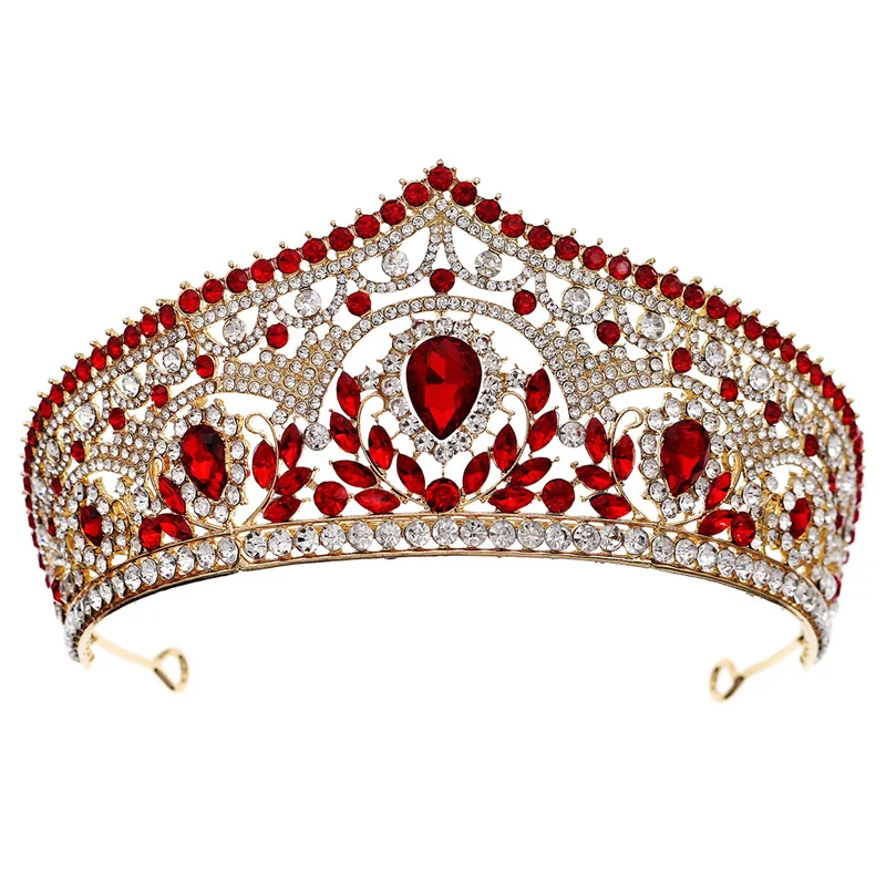 Middle East bridal hair accessories Geometric drop rhinestone crown Press rhinestone tiaras