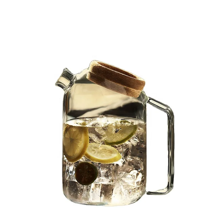 Japanese Style Personalized Heat Resistant Borosilicate Set Tea Jug Glass Teapot with Cork Lid and Cup