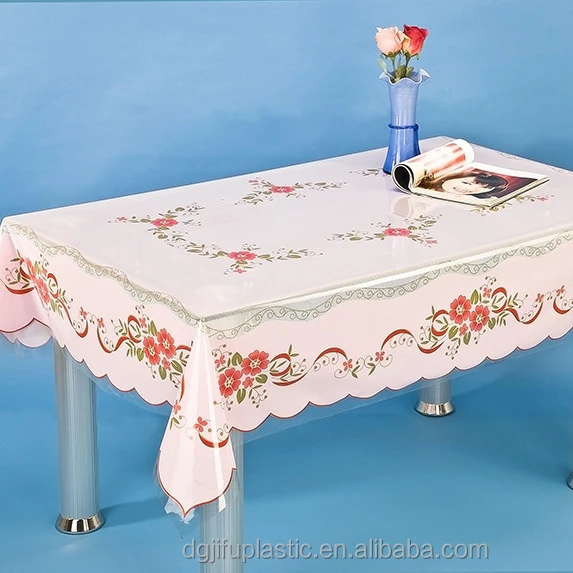 Пользовательская круглая скатерть из ПВХ с тисненым принтом и слоем подложки без ткани