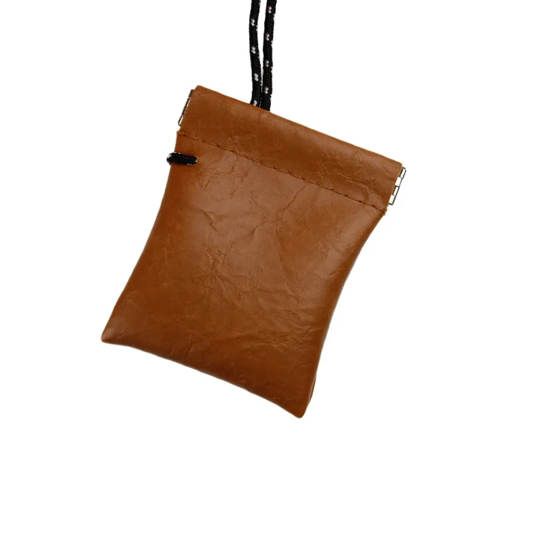 Neck hanging headphones  key coins small storage wallet PU leather mini coin purse wholesale