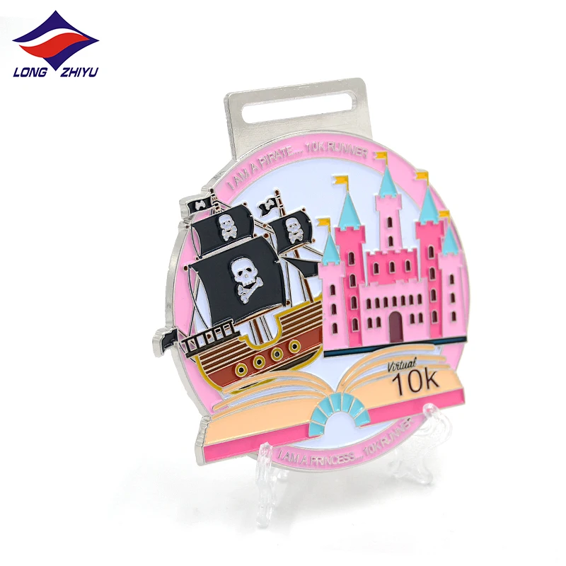 Longzhiyu 15 years china supplier professional custom made enamel heart shaped medals wholesale couple running medals