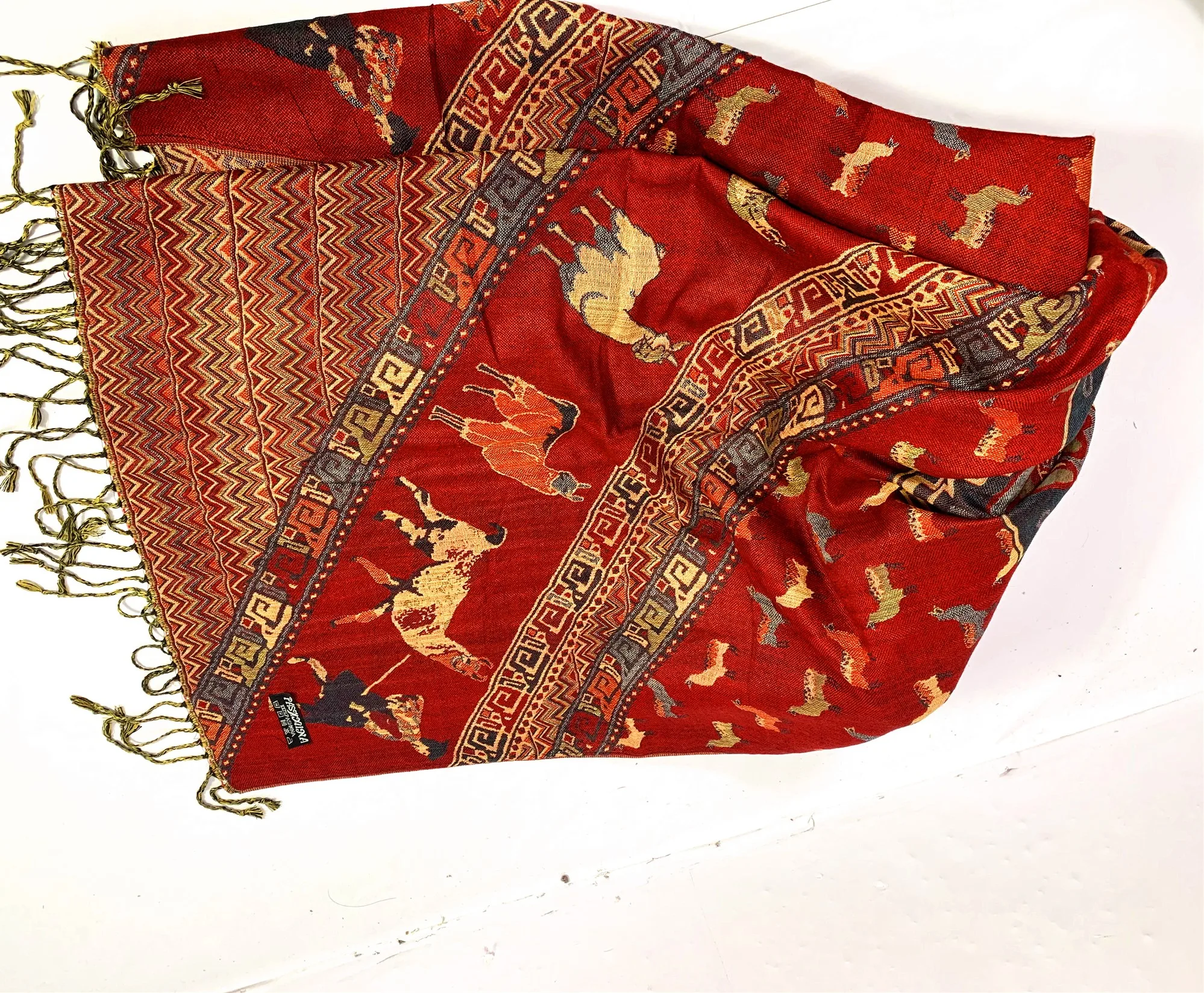 
Factory wholesale chalinas bufandas shemagh mujer Machu Picchu Alpaca Maya pashmina scarf Shawl 