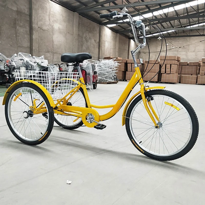 Bike 24inch 7 Speed Senior Pedal Tricycles Human Basket Cart Tricycle