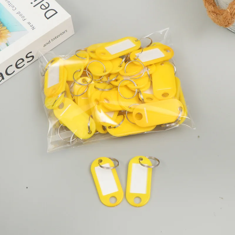 Plastic 10 Assorted Colors Keychain Tags With Labels Identifiers Id Tags With Split Ring Luggage Key Tag Keychains Accessories