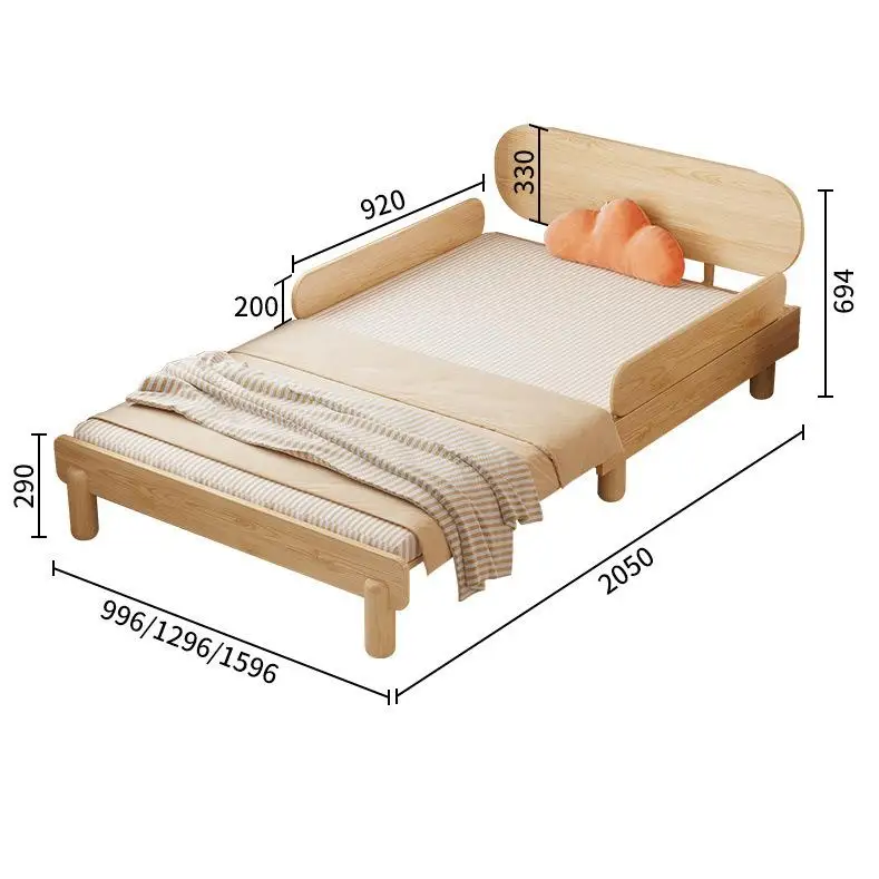 Hot sell solid wood telescopic children adjustable splicing foldable baby broaching bed for baby