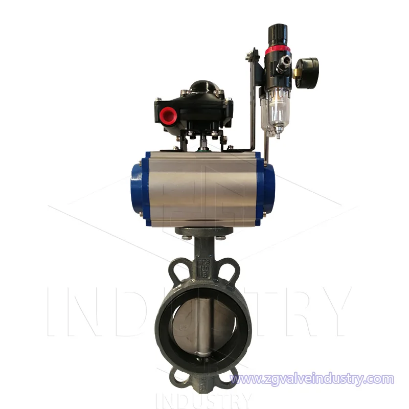 Factory Custom 5K/10K/150LB/PN10/PN16 DN25-DN600 at Type Pneumatic Actuator Butterfly Valve