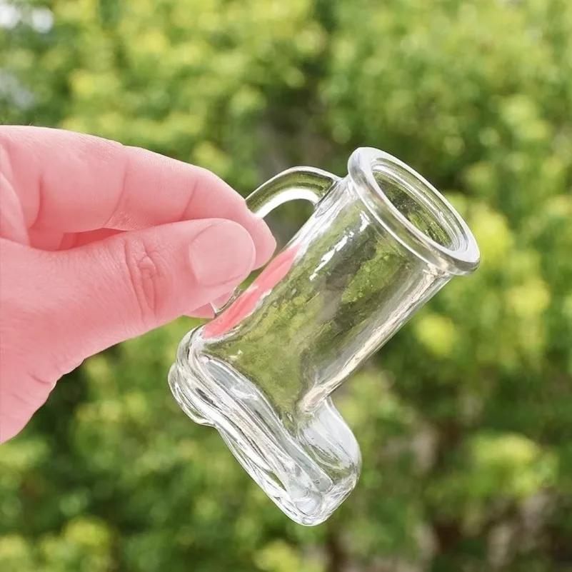 wholesale Boot Funny Shot Glasses with Handle Heavy Base Beer Boot Shoe Glass 50ml Cowboy Boot Shot Glass Clear Mini Glass