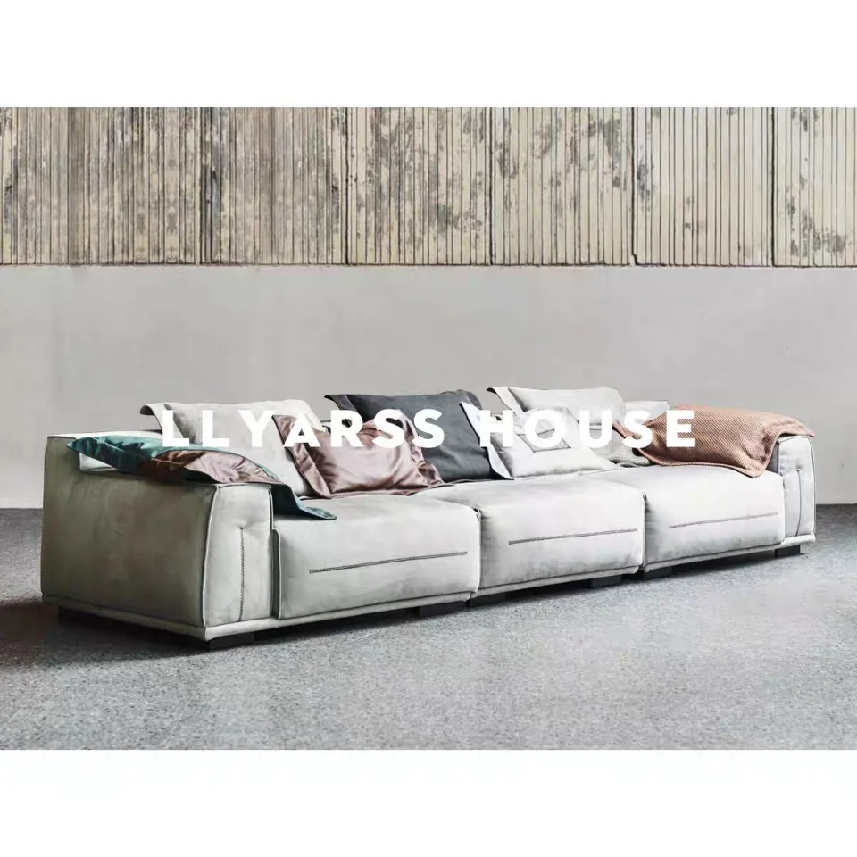 High Quality Cool Style Leather Sofa Set American Big Size Comfortable Sofa Living Room Interior Furniture