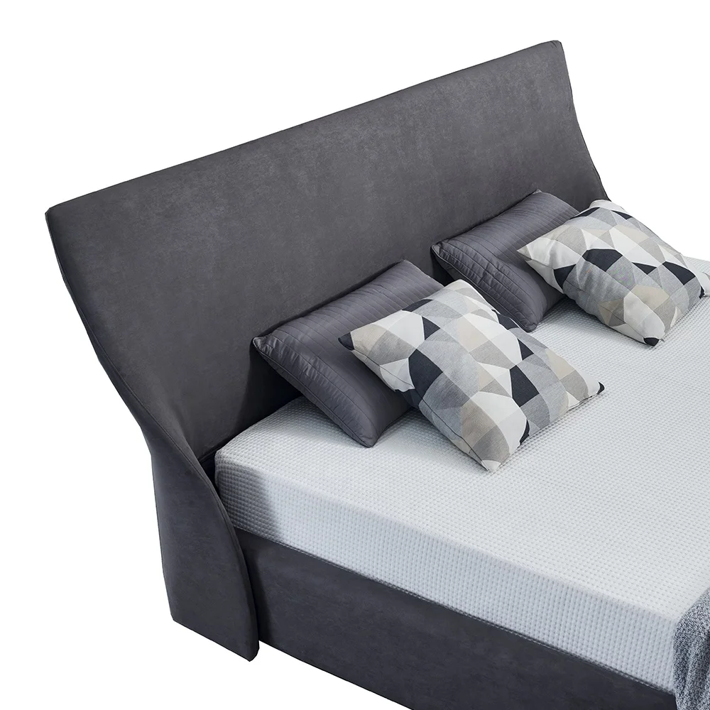 
XiaoPin2020 New Luxury Fabric Hotel Bedroom Queen Bed Frame 