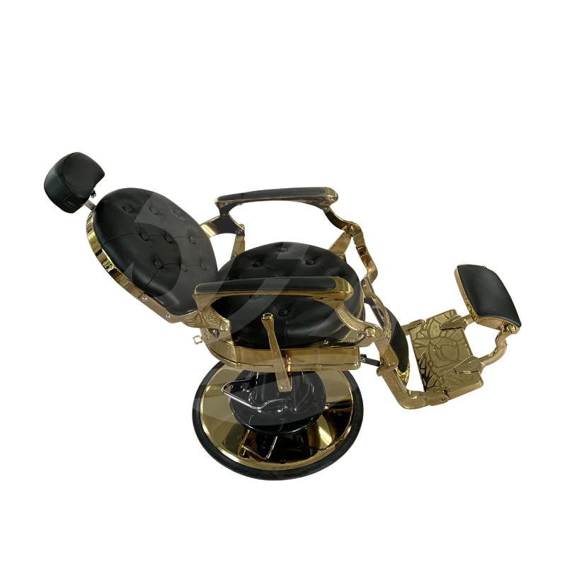 Luxury Antique Style golden black Barber Shop Hair Styling Chair Salon Barber Chair For Sale