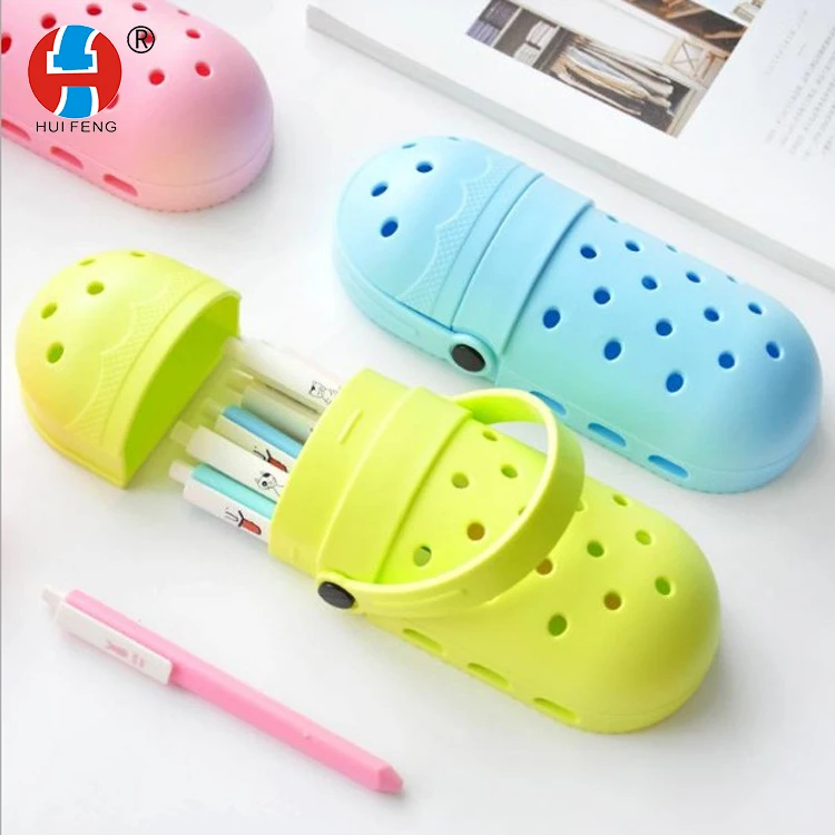
High-Capacity Cute Hole Silicone shoes stationery box Multi-functional pencil case 