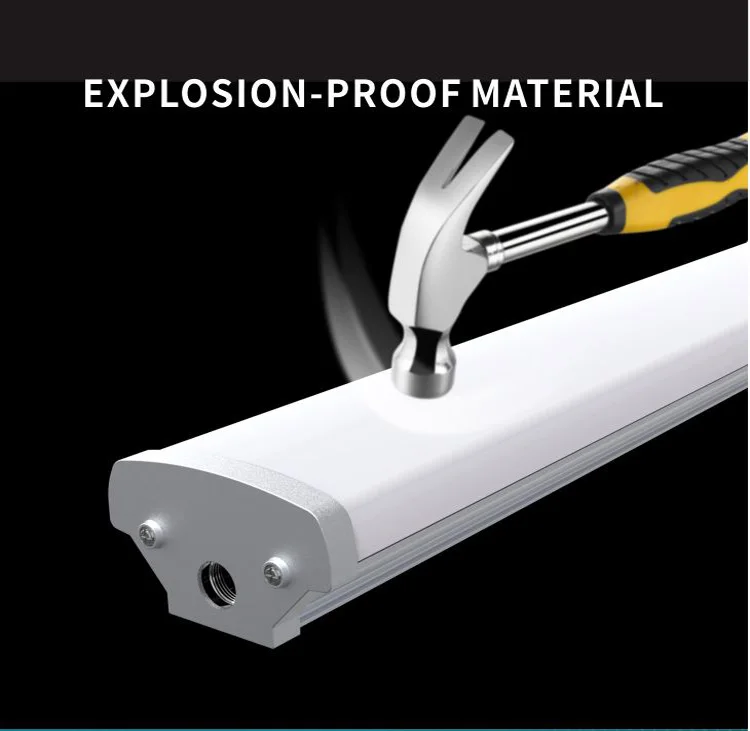 LED Triproof Light 4ft Linkable LED Linear Batten Lights Explosion-Proof Livestock Lamp for Warehouse Use