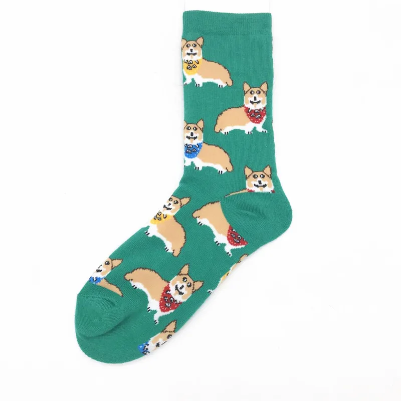 Cartoon animals rabbit dog cat socks unisex happy long pastel floral socks women men orange fruit socks wholesale