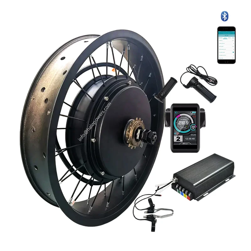 fat tire 3000w 5000w 26 24 20x4 ebike electric bike bicycle motorized wheel dc brushless gearless  rear hub motor Conversion kit
