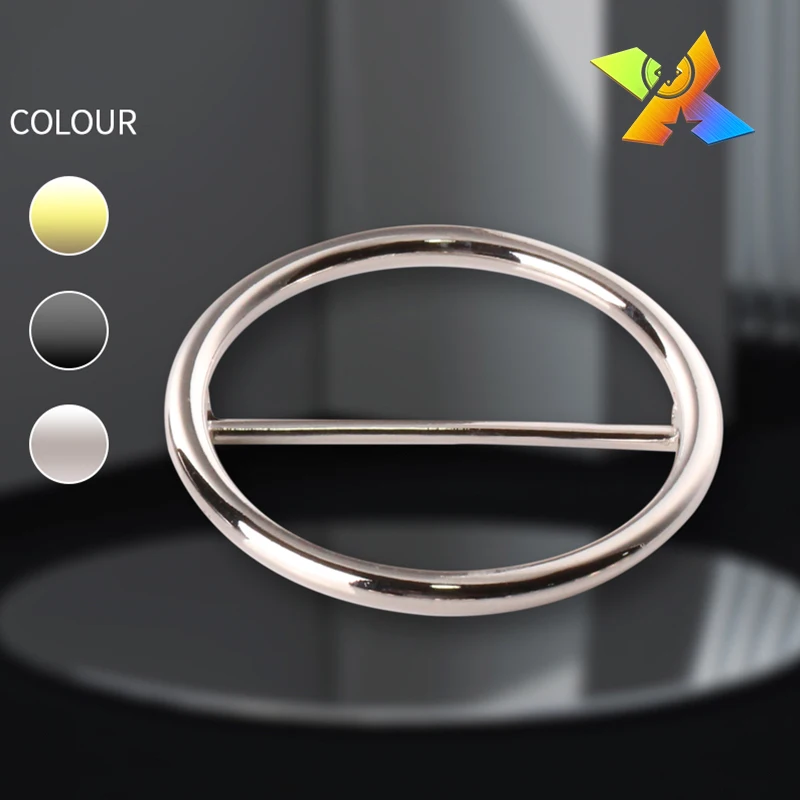 Factory wholesale ladies metal alloy round O shape shoes buckles types of belt buckles sale Multi-Color round belt buckle