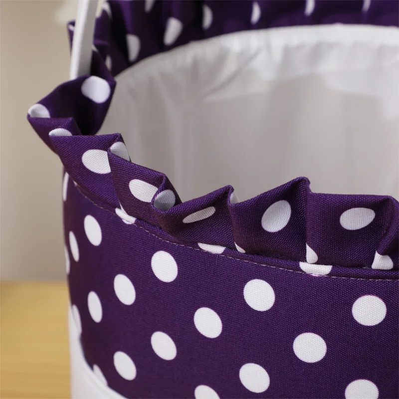 Personalized Decoracion Halloween Basket Kid Trick or Treat Bag Candy Polka Dot Orange Halloween Bucket