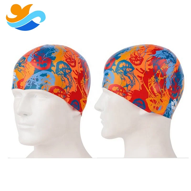 Customized Thermal Print Cap Swim High Quality Wholesale Competition Swimming Hat Silicone Swimming Cap