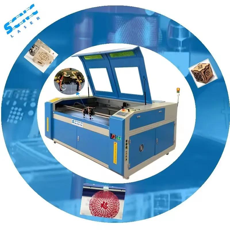 Supercnc 1610 150 Вт лазерная резка Двойные головки Акриловый Лист Лазерная машина