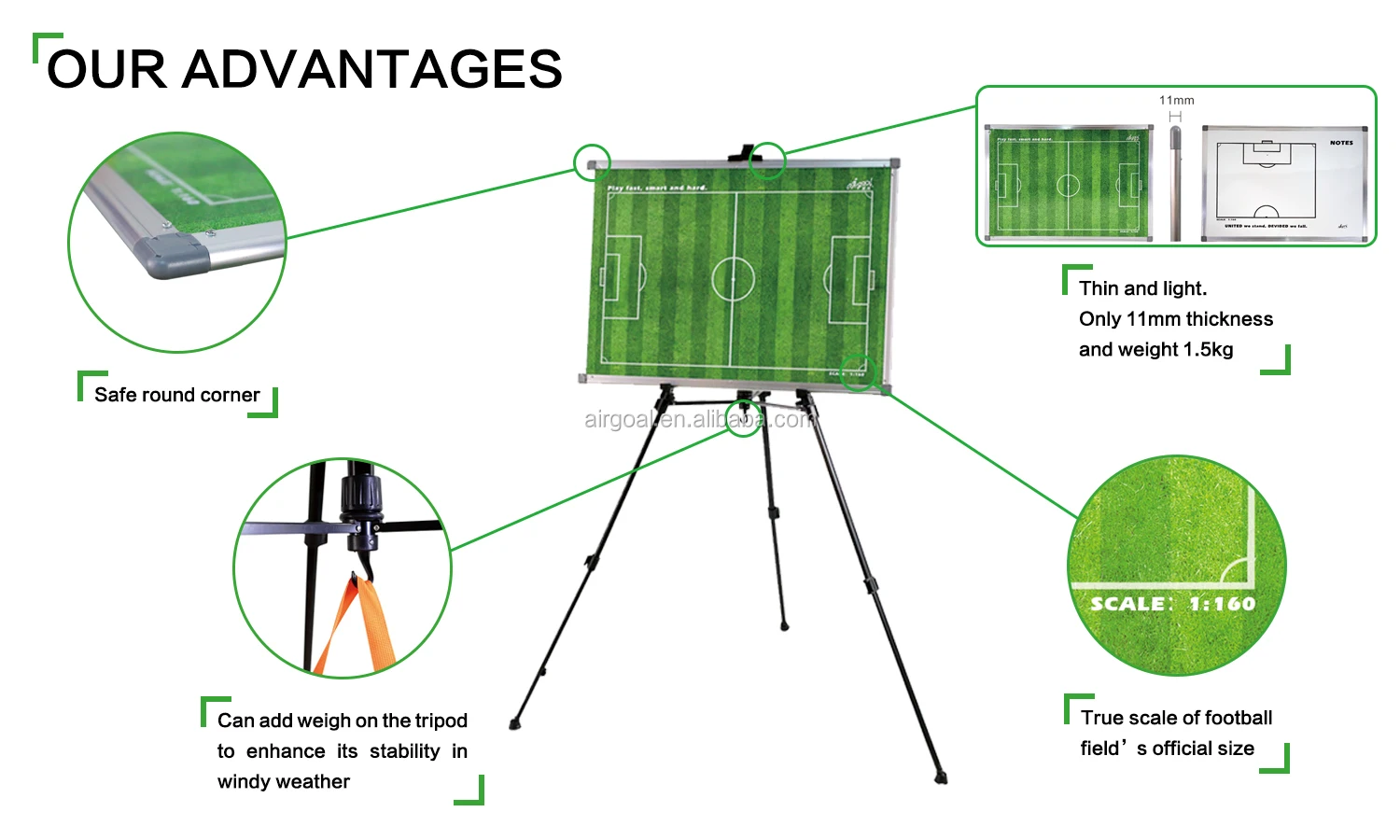 
Football magnetic coaching board 50*70CM vertical tactical board 