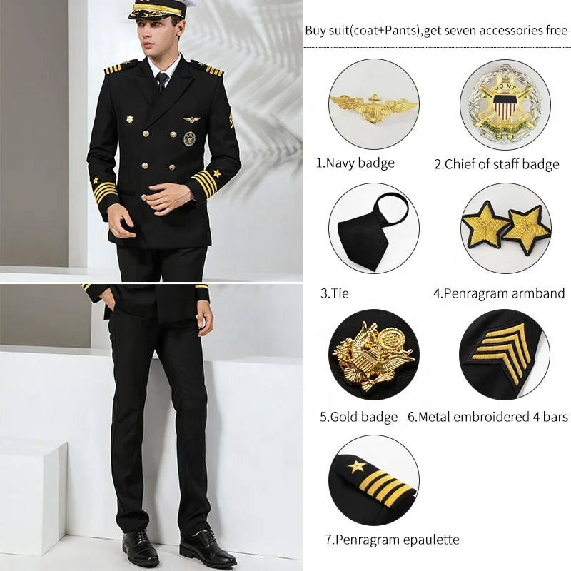 Quality US Style Officer Sailor Uniform With Accessories