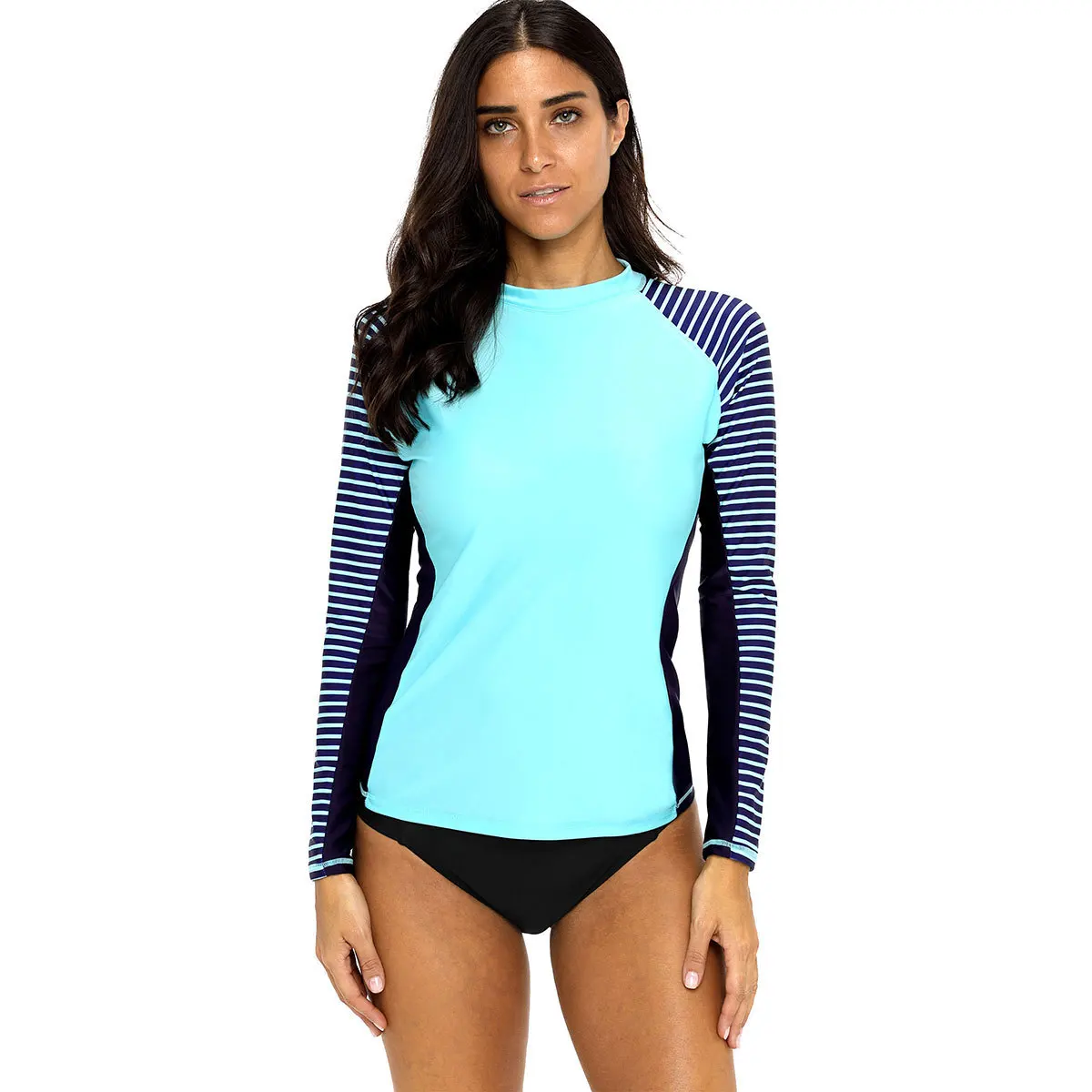 Customized Logo Women Long Sleeves Sun Skin Protect Swimwear Swimsuit Surfing Thin Wetsuit Top Shirt Vest Rash Guards