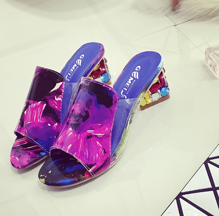 
 Женские летние тапочки, женские сандалии, каблук  